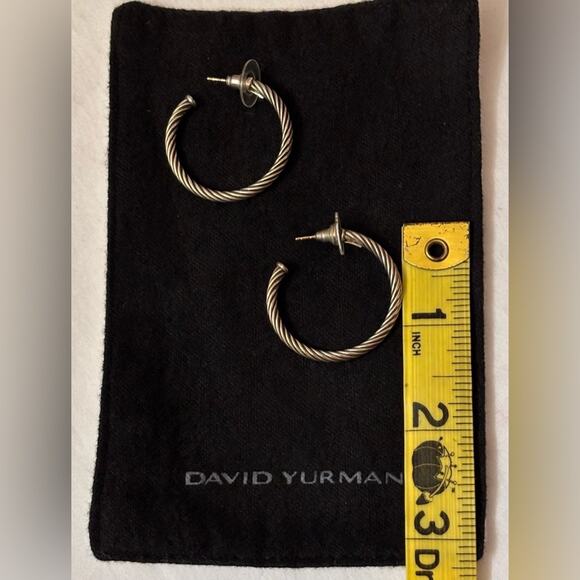David Yurman Cable Hoop Earrings in Sterling Silver - Picture 6 of 6